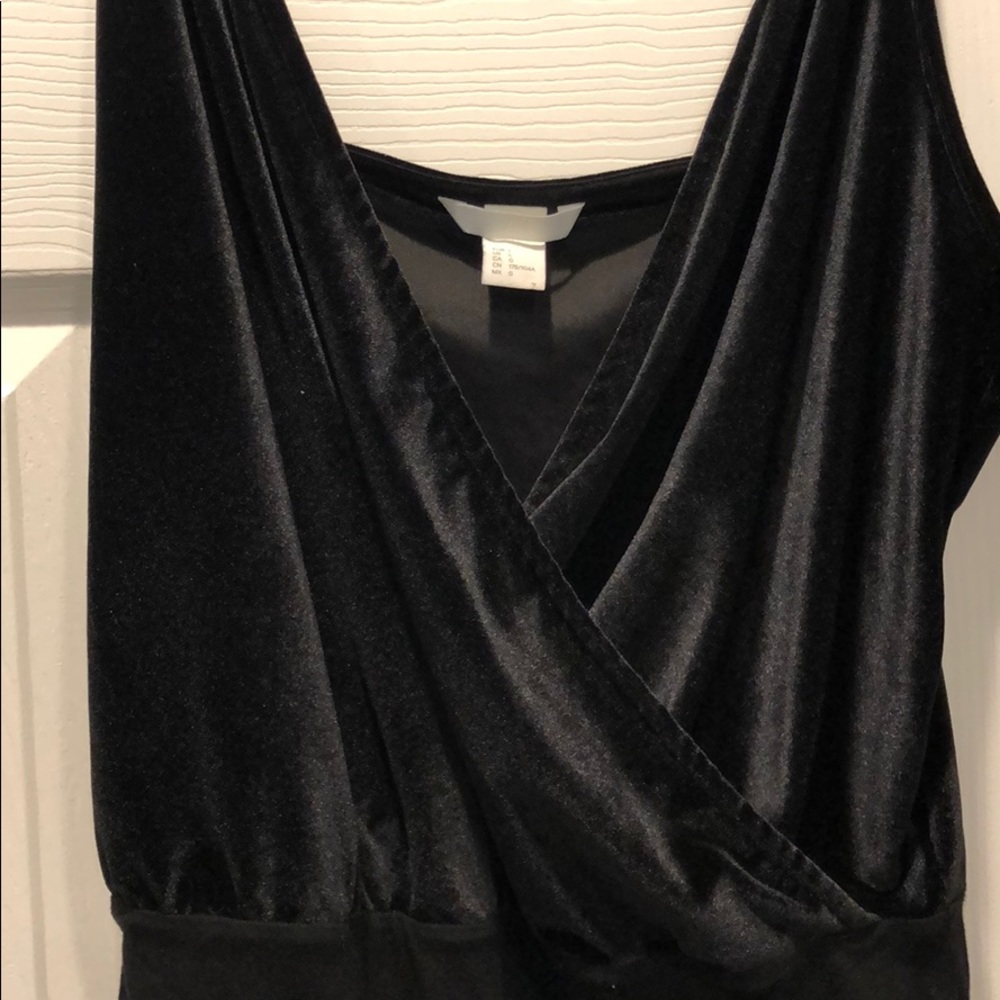 Black velvet leotard